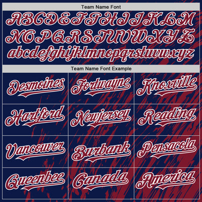 Custom Navy Crimson-White 3D Pattern Design Bomber Full-Snap Varsity Letterman Hoodie Jacket