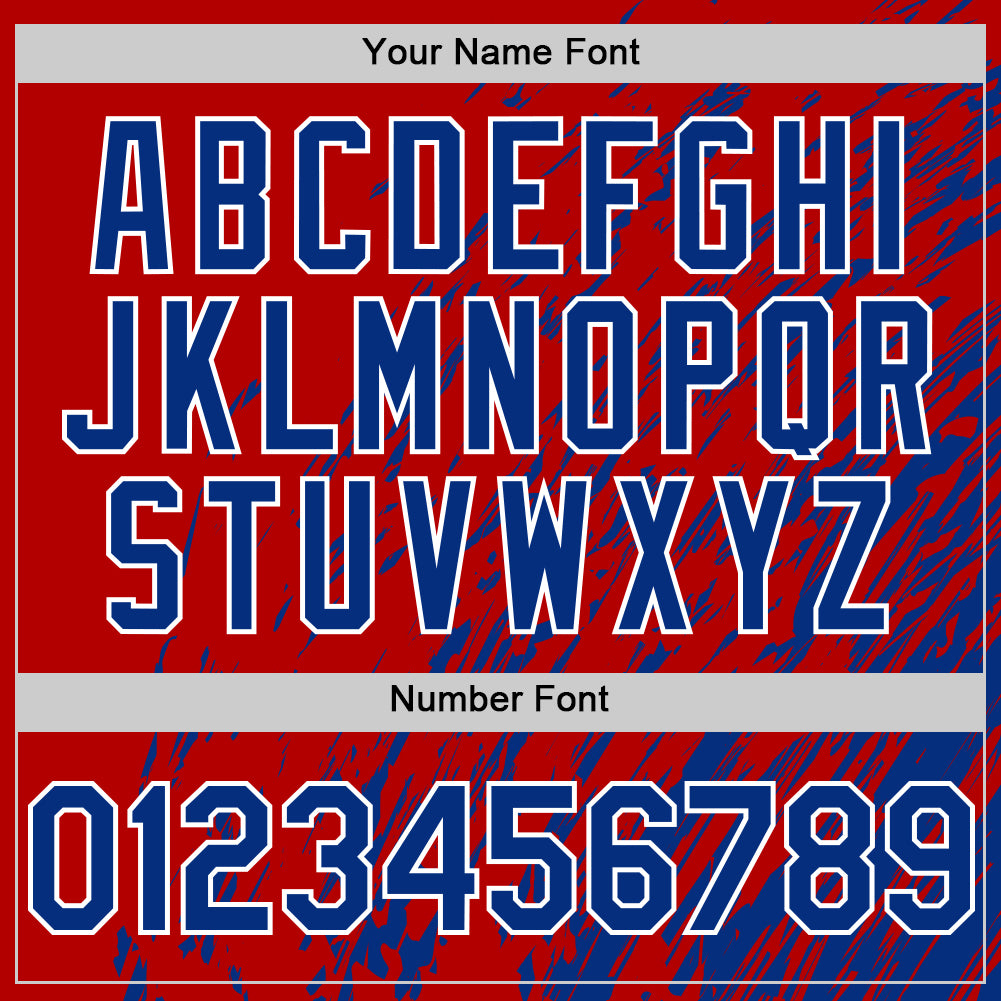 Custom Red Royal-White 3D Pattern Design Bomber Full-Snap Varsity Letterman Hoodie Jacket