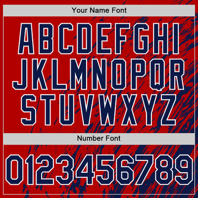 Custom Red Navy-White 3D Pattern Design Bomber Full-Snap Varsity Letterman Hoodie Jacket