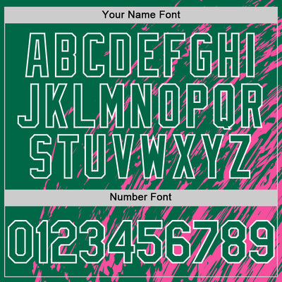 Custom Pink Kelly Green-White 3D Pattern Design Bomber Full-Snap Varsity Letterman Hoodie Jacket