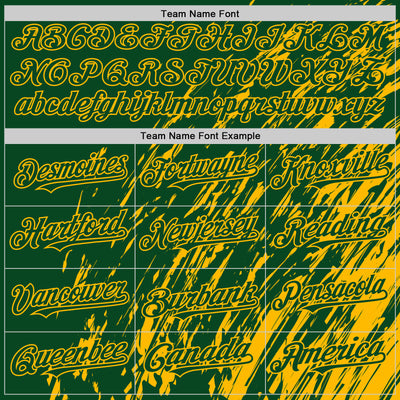 Custom Green Green-Gold 3D Pattern Design Bomber Full-Snap Varsity Letterman Hoodie Jacket