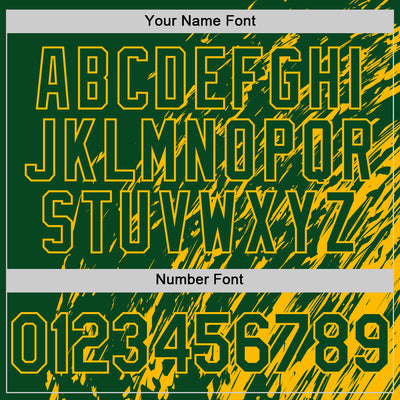 Custom Green Green-Gold 3D Pattern Design Bomber Full-Snap Varsity Letterman Hoodie Jacket