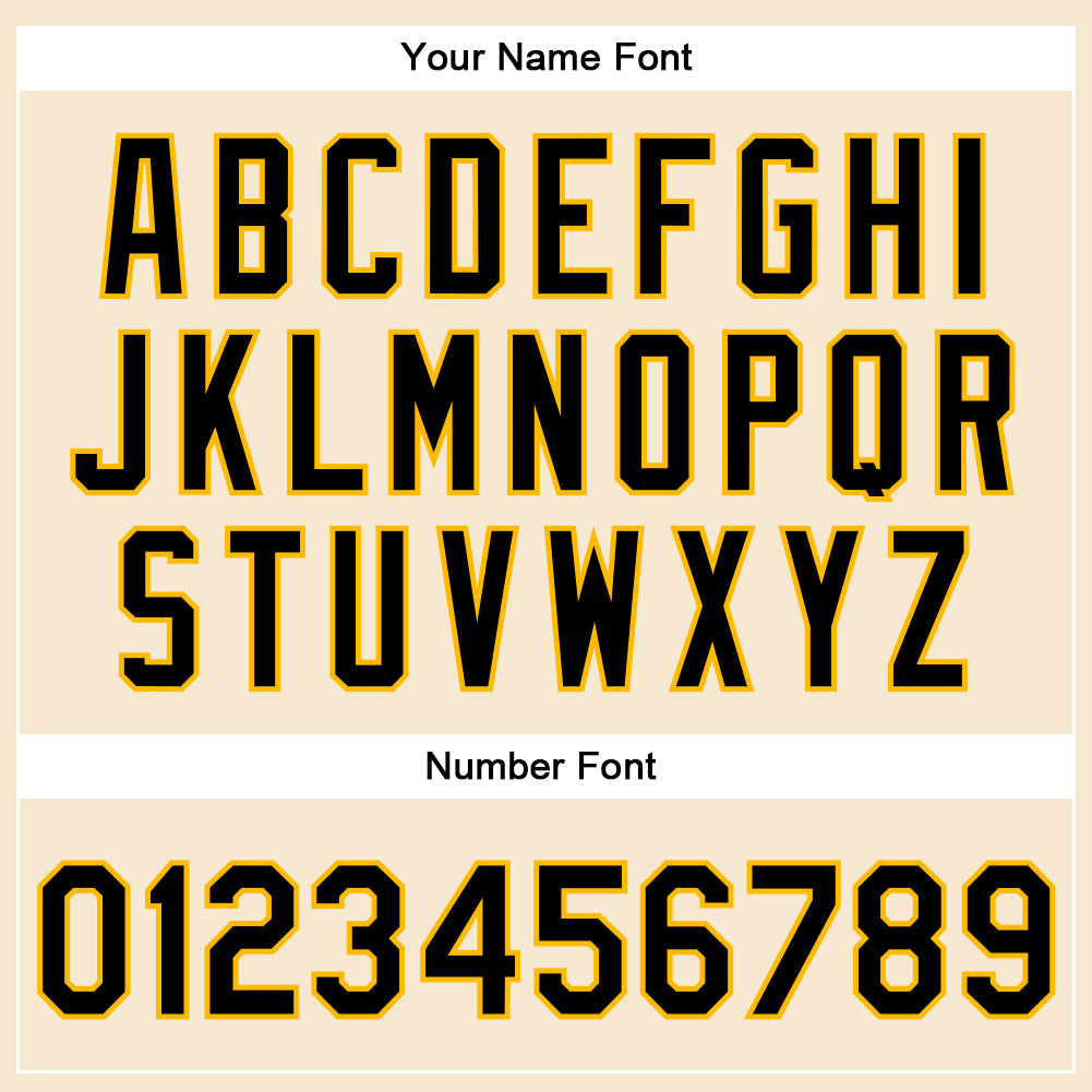 Custom Cream Black-Gold Bomber Full-Snap Varsity Faux Leather Letterman Jacket