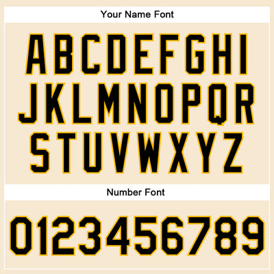 Custom Cream Black-Gold Bomber Full-Snap Varsity Faux Leather Letterman Jacket