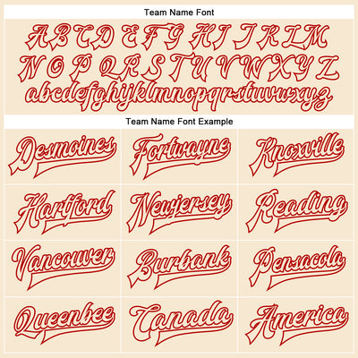 Custom Cream Cream-Red Bomber Full-Snap Varsity Faux Leather Letterman Jacket