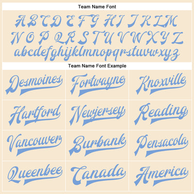 Custom Cream Light Blue Bomber Full-Snap Varsity Faux Leather Letterman Jacket