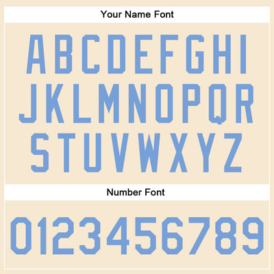 Custom Cream Light Blue Bomber Full-Snap Varsity Faux Leather Letterman Jacket