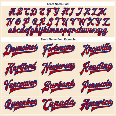 Custom Cream Red-Royal Bomber Full-Snap Varsity Faux Leather Letterman Jacket