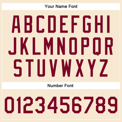 Custom Cream Maroon Bomber Full-Snap Varsity Faux Leather Letterman Jacket