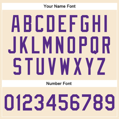 Custom Cream Purple Bomber Full-Snap Varsity Faux Leather Letterman Jacket