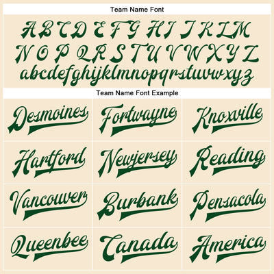 Custom Cream Green Bomber Full-Snap Varsity Faux Leather Letterman Jacket