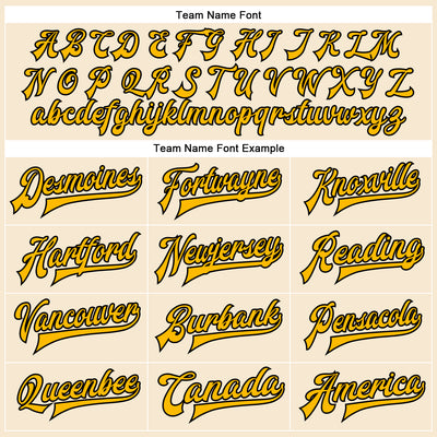 Custom Cream Gold-Black Bomber Full-Snap Varsity Faux Leather Letterman Jacket