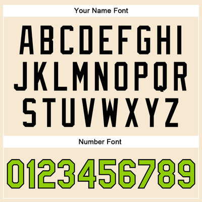 Custom Cream Neon Green-Black Bomber Full-Snap Varsity Faux Leather Letterman Jacket