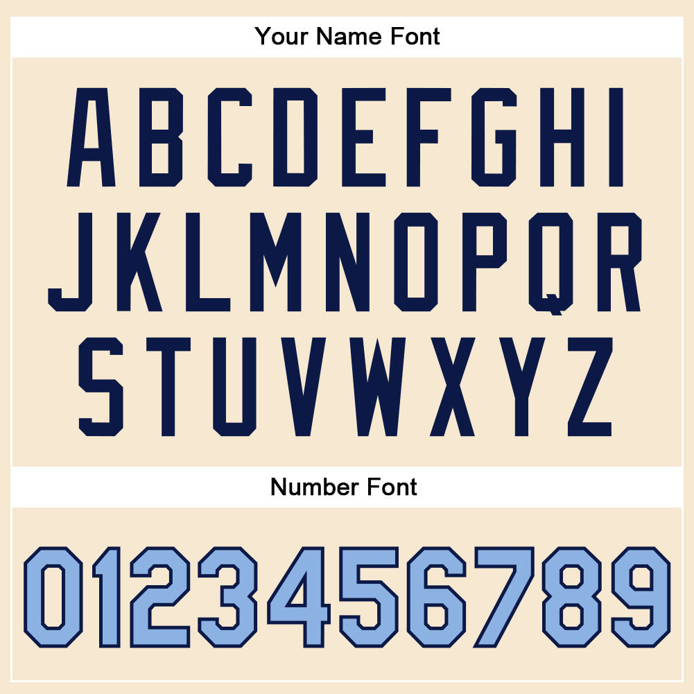 Custom Cream Light Blue-Navy Bomber Full-Snap Varsity Faux Leather Letterman Jacket