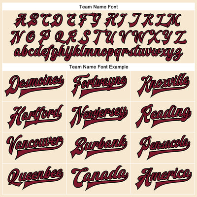 Custom Cream Crimson-Black Bomber Full-Snap Varsity Faux Leather Letterman Jacket