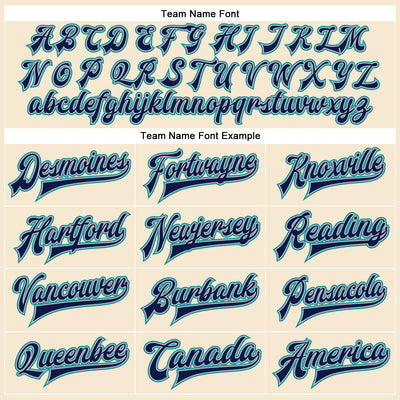 Custom Cream Navy Teal-Gray Bomber Full-Snap Varsity Faux Leather Letterman Jacket