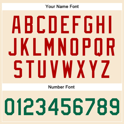 Custom Cream Kelly Green-Red Bomber Full-Snap Varsity Faux Leather Letterman Jacket