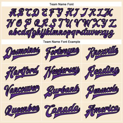 Custom Cream Purple-Black Bomber Full-Snap Varsity Faux Leather Letterman Jacket