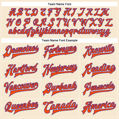 Custom Cream Orange-Purple Bomber Full-Snap Varsity Faux Leather Letterman Jacket