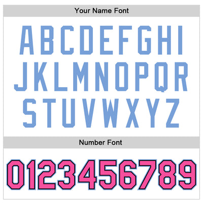 Custom White Pink Light Blue-Black Bomber Full-Snap Varsity Faux Leather Letterman Jacket