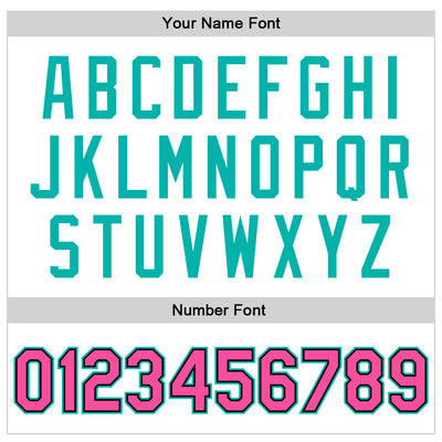 Custom White Pink Aqua-Black Bomber Full-Snap Varsity Faux Leather Letterman Jacket