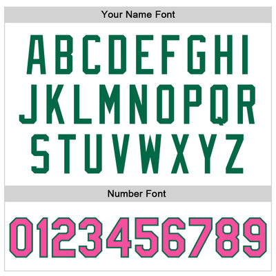 Custom White Pink-Kelly Green Bomber Full-Snap Varsity Faux Leather Letterman Jacket