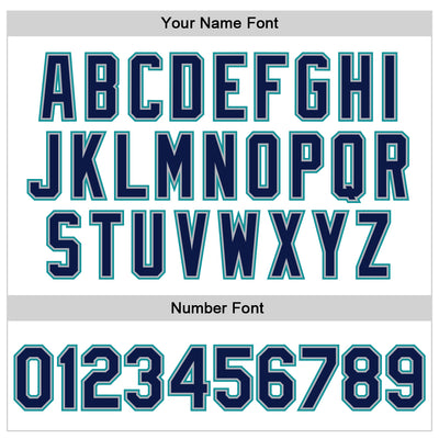 Custom White Navy Teal-Gray Bomber Full-Snap Varsity Faux Leather Letterman Jacket