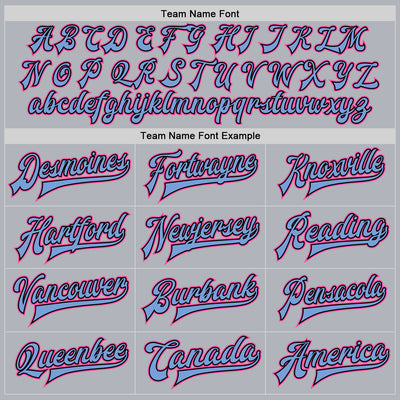 Custom Gray Pink Light Blue-Black Bomber Full-Snap Varsity Faux Leather Letterman Jacket