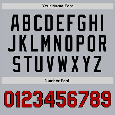 Custom Gray Red-Black Bomber Full-Snap Varsity Faux Leather Letterman Jacket