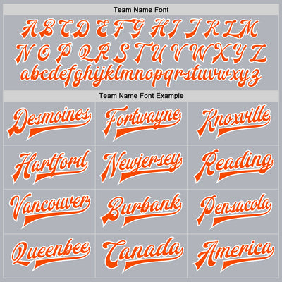 Custom Gray Orange-White Bomber Full-Snap Varsity Faux Leather Letterman Jacket