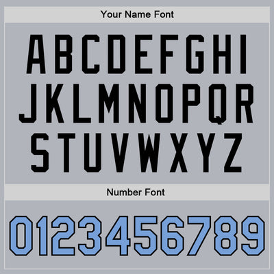 Custom Gray Light Blue-Black Bomber Full-Snap Varsity Faux Leather Letterman Jacket