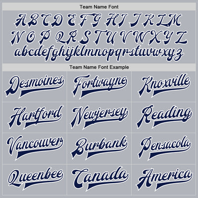 Custom Gray Navy-White Bomber Full-Snap Varsity Faux Leather Letterman Jacket