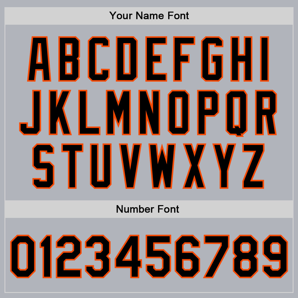 Custom Gray Black-Orange Bomber Full-Snap Varsity Faux Leather Letterman Jacket