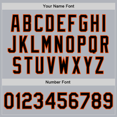 Custom Gray Black-Orange Bomber Full-Snap Varsity Faux Leather Letterman Jacket