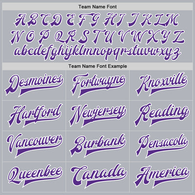 Custom Gray Purple-White Bomber Full-Snap Varsity Faux Leather Letterman Jacket