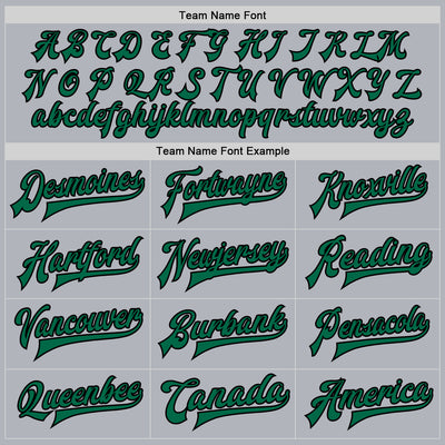 Custom Gray Kelly Green-Black Bomber Full-Snap Varsity Faux Leather Letterman Jacket