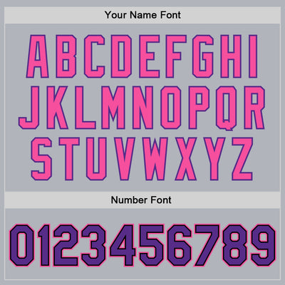 Custom Gray Purple Pink-Black Bomber Full-Snap Varsity Faux Leather Letterman Jacket