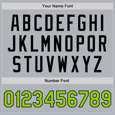 Custom Gray Neon Green-Black Bomber Full-Snap Varsity Faux Leather Letterman Jacket