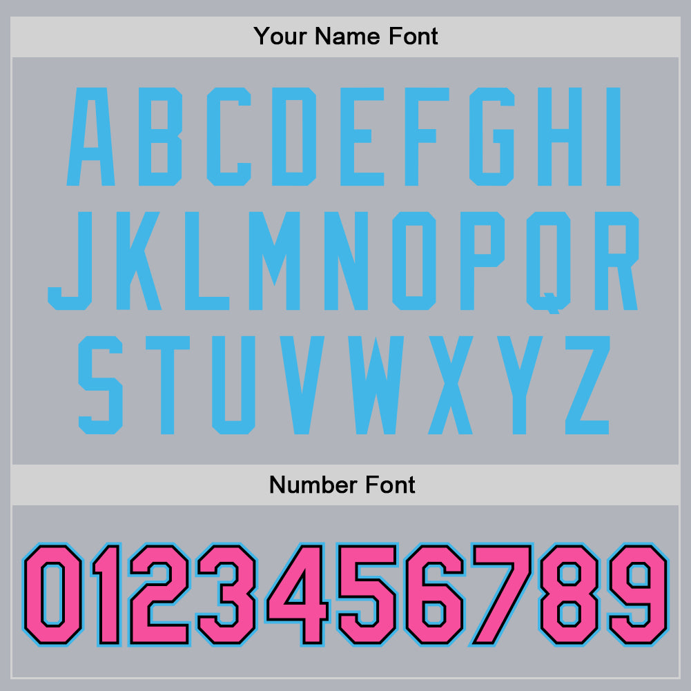 Custom Gray Pink Sky Blue-Black Bomber Full-Snap Varsity Faux Leather Letterman Jacket