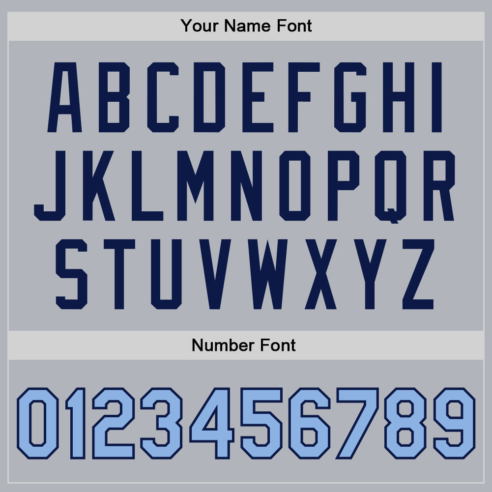 Custom Gray Light Blue-Navy Bomber Full-Snap Varsity Faux Leather Letterman Jacket