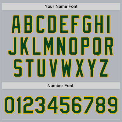 Custom Gray Green-Gold Bomber Full-Snap Varsity Faux Leather Letterman Jacket