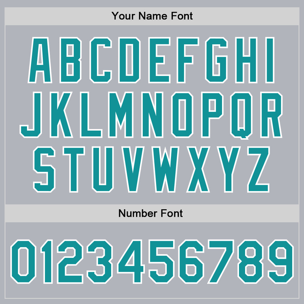 Custom Gray Teal-White Bomber Full-Snap Varsity Faux Leather Letterman Jacket