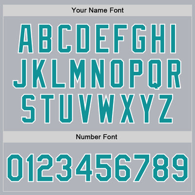 Custom Gray Teal-White Bomber Full-Snap Varsity Faux Leather Letterman Jacket