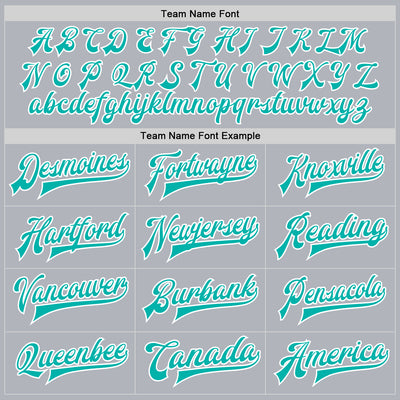 Custom Gray Aqua-White Bomber Full-Snap Varsity Faux Leather Letterman Jacket