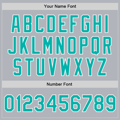 Custom Gray Aqua-White Bomber Full-Snap Varsity Faux Leather Letterman Jacket