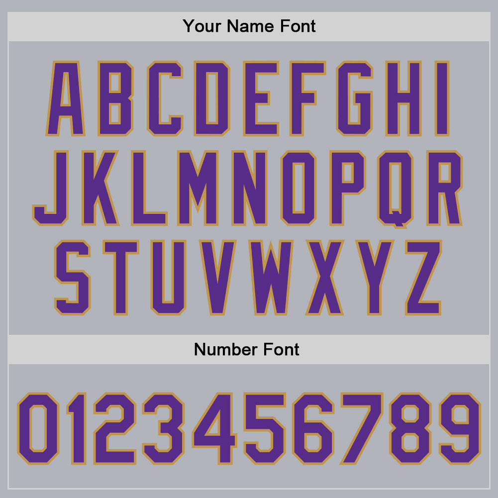 Custom Gray Purple-Old Gold Bomber Full-Snap Varsity Faux Leather Letterman Jacket