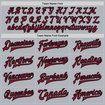 Custom Gray Crimson-Black Bomber Full-Snap Varsity Faux Leather Letterman Jacket