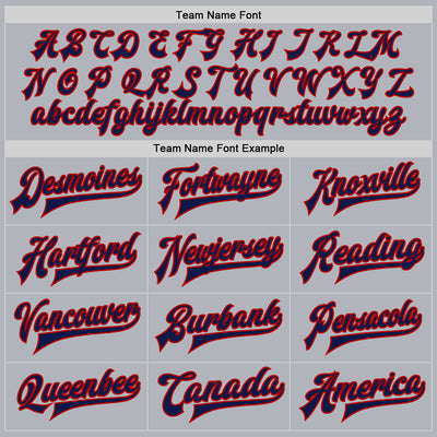 Custom Gray Navy-Red Bomber Full-Snap Varsity Faux Leather Letterman Jacket