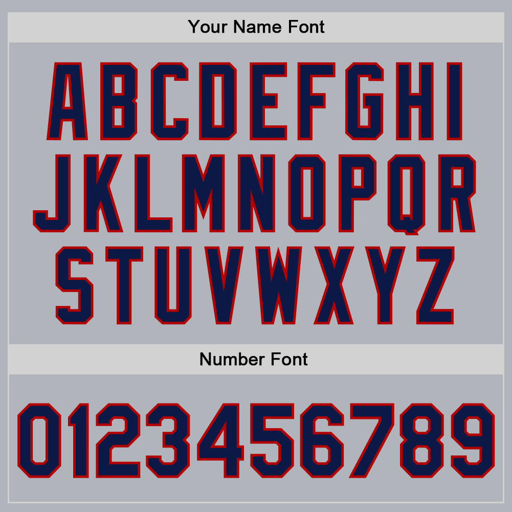 Custom Gray Navy-Red Bomber Full-Snap Varsity Faux Leather Letterman Jacket