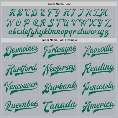 Custom Gray Kelly Green-Red Bomber Full-Snap Varsity Faux Leather Letterman Jacket